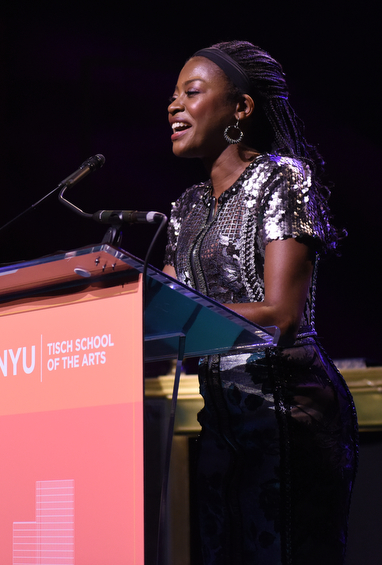 Tisch alum Pascale Armand speaks about Danai Gurira before presenting her award